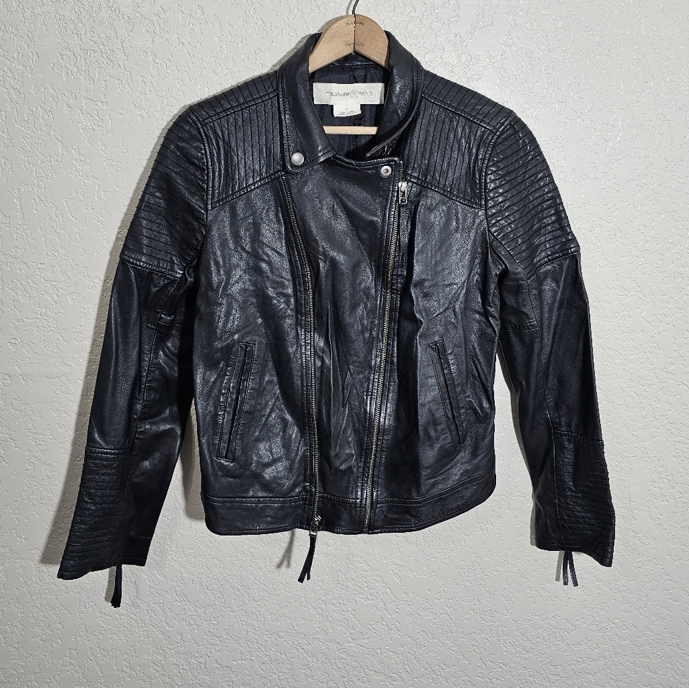 Treasure & Bond Supple Leather Moto Jacket